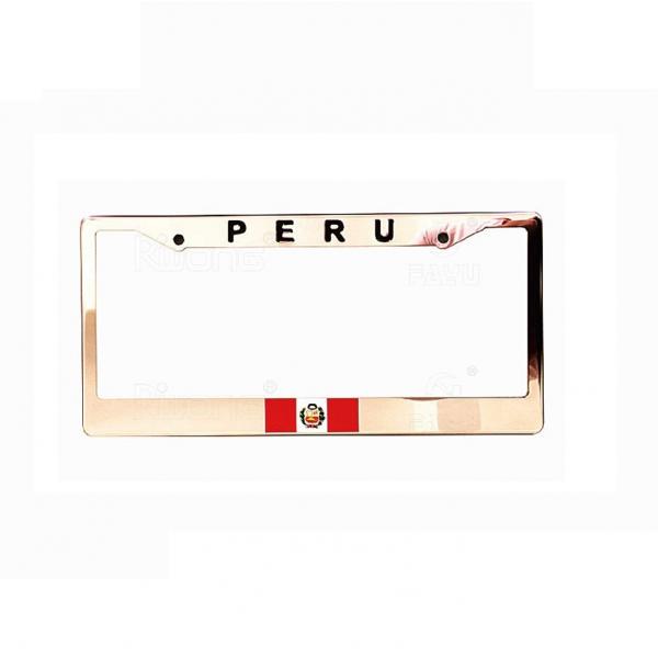 Metal License Plate Frames with Multi-colored Logo
